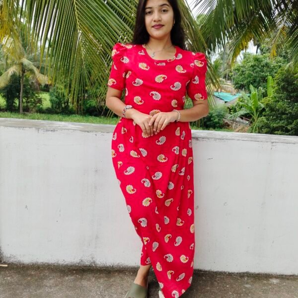 Red Design Printed Zipless Full length Maternity Loungewears