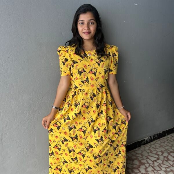 Yellow Kitty Printed Full length Maternity Loungewear