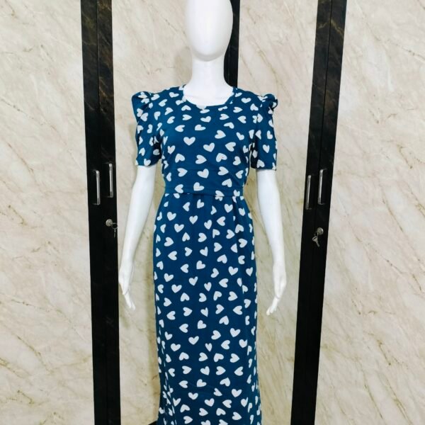 Blue Heart  Printed Full length Maternity Loungewear