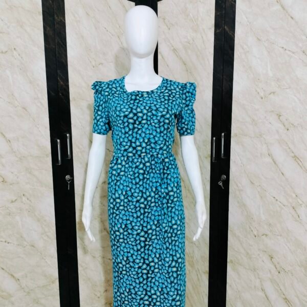Sky Blue Dot Printed Full length Maternity Loungewear