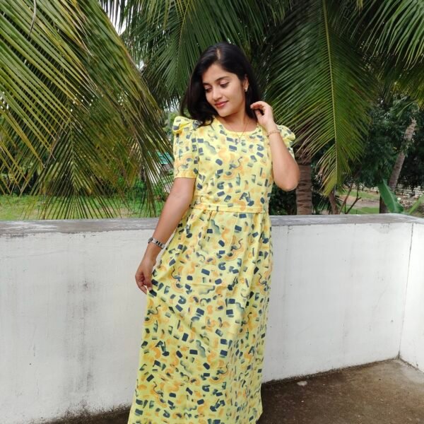 Lime yellow Printed Full length Maternity Loungewear