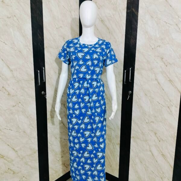 Blue Heart Printed Zipless Full length Maternity Loungewears