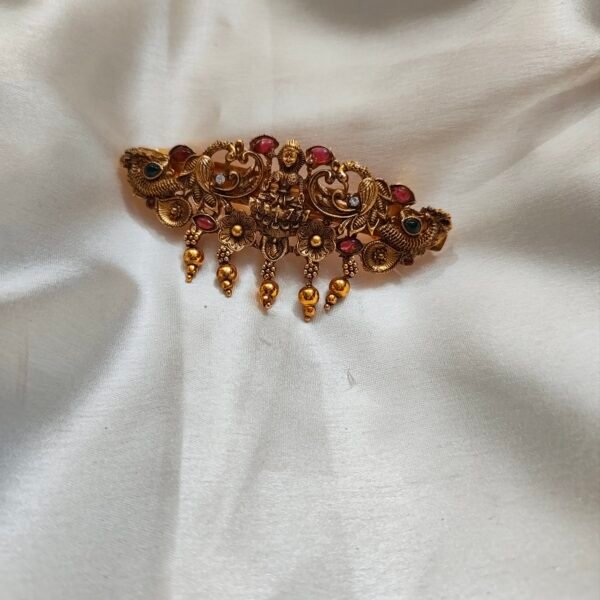 Gorgeous Classic Temple Matte Gold-Plated Lakshmi Center Hair Clips