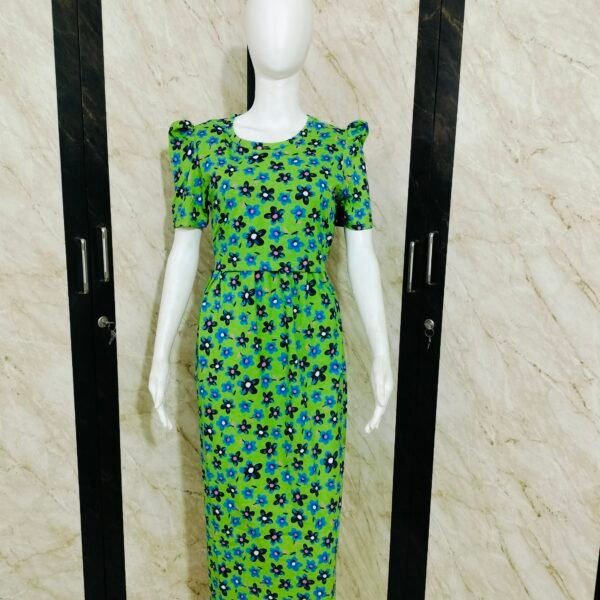 Green Flower Zipless Full length Maternity Loungewears