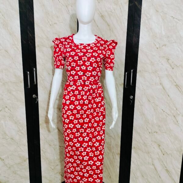 Red Flower Zipless Full length Maternity Loungewears