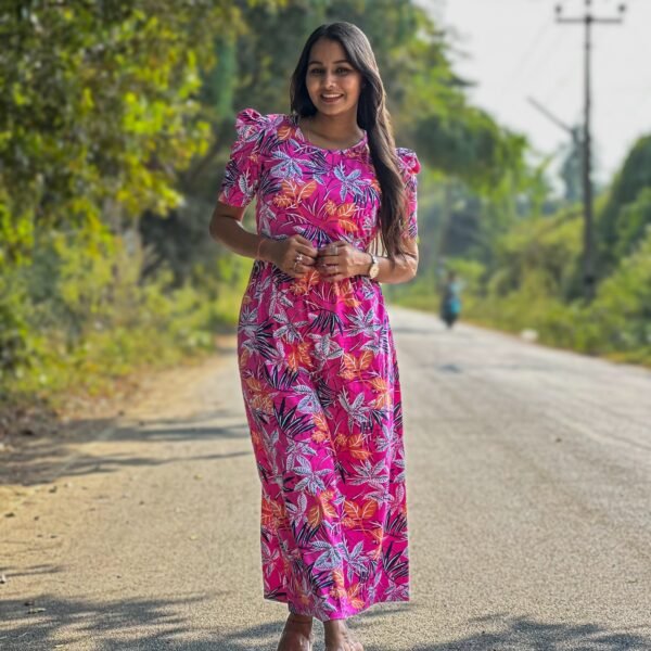 Premium Quality Pink Floral Printed Full length Maternity Loungewear