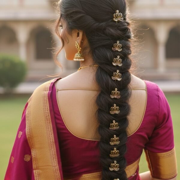 Trending Lotus Hair Pins ( Set Of 6) -Gold