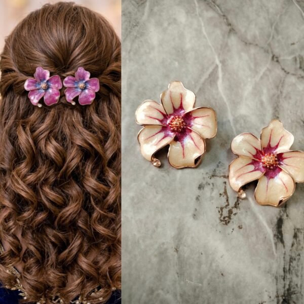 Metallic Hair Clip-Cream Colour