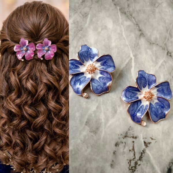 Metallic Hair Clip- Blue