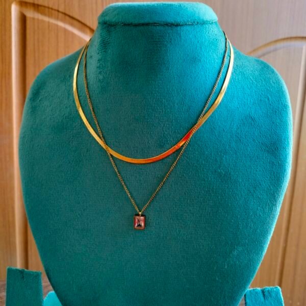 Dual-Layered Anti-Tarnish Pendant Set