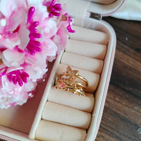 Triple-Layered Butterfly Statement Ring