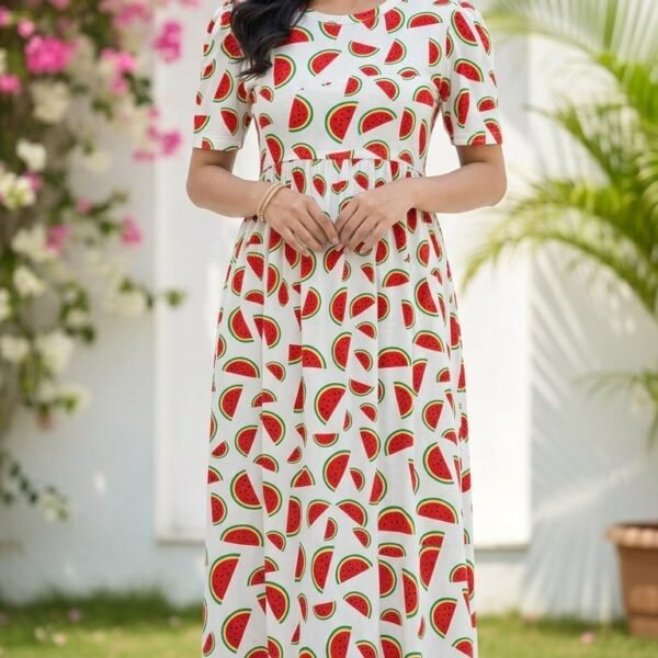 Watermelons Theme Print Zipless Full length Maternity Loungewears Copy