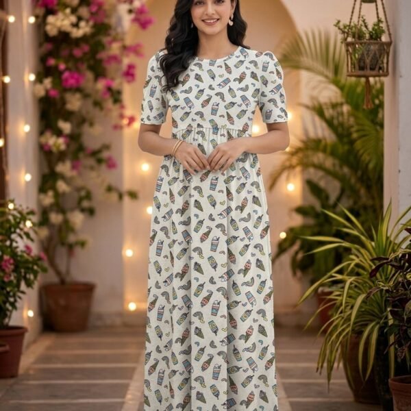 Light Grey Print Zipless Full length Maternity Loungewear
