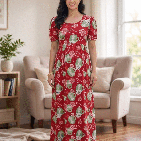 Red lolipop Theme Print Zipless Full length Maternity Loungewears