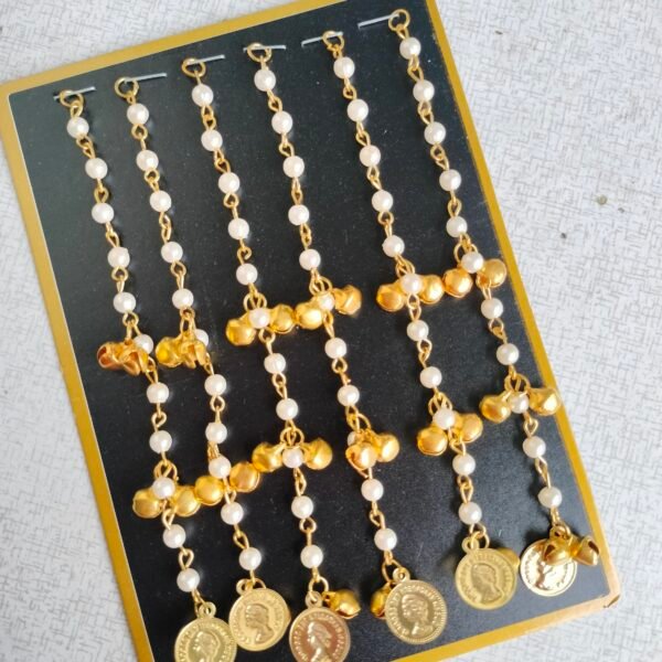 Coin With Pearl Hanging Brooch -Full set