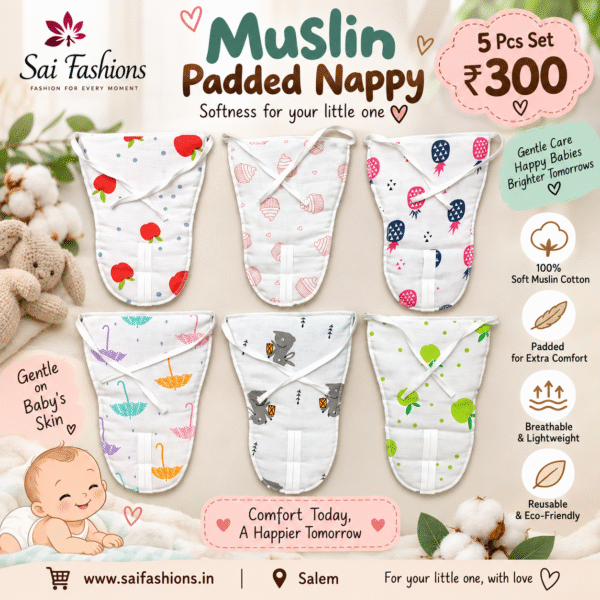 Muslin Cotton Newborn Nappies/ Langots