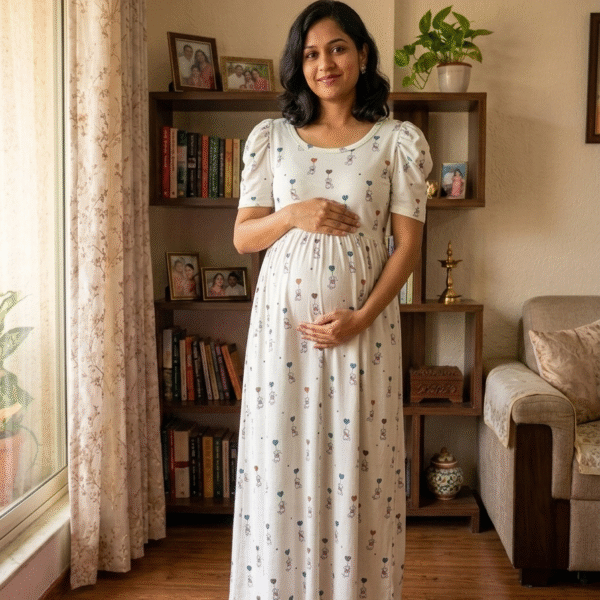 Sandal Pooh  Print Zipless Full length Maternity Loungewears