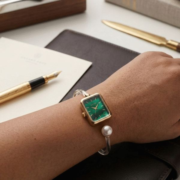 Gold & Pearl Open-Green