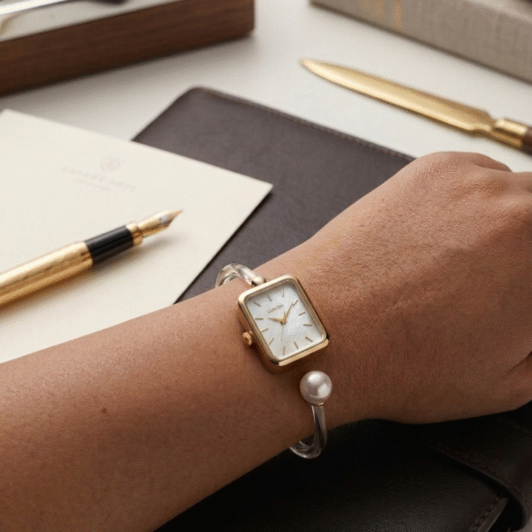 Gold & Pearl Open-White