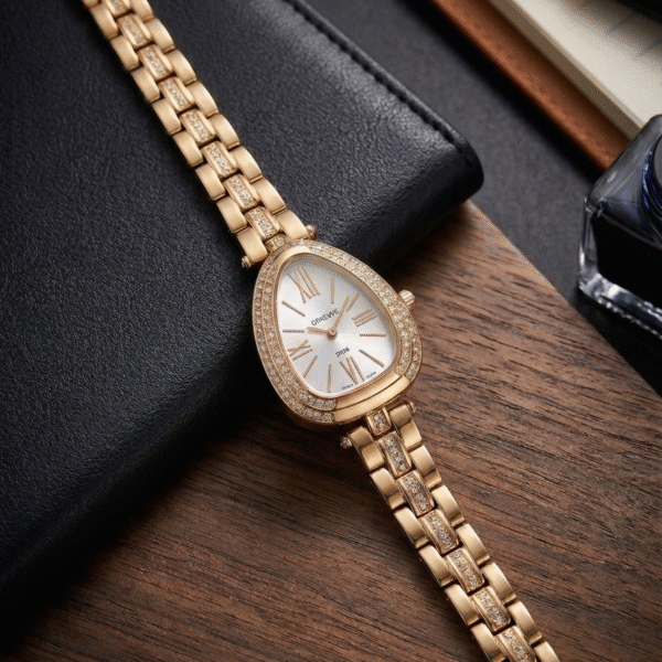 The Serpent Emerald Watch- White
