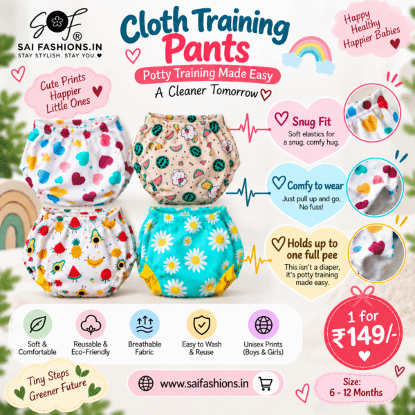 Reusable Cloth Training Pants – 3–12 Months